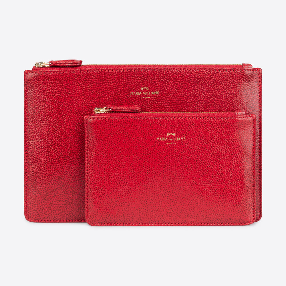 MW Small Pouch Scarlet Red Calfskin